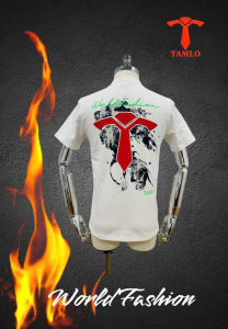 T05- ÁO THUN NAM COTTON 100% IN HÌNH CỔ TRÒN FORM CHUẨN WORLD FASHION TAMLO SHOP