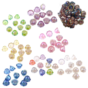 10PCS nhiều cánh hoa hoa Acrylic đầu Hạt trang sức cho DIY làm và đầy màu sắc Chuông gió phụ kiện