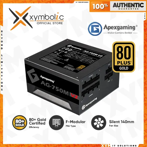 Apexgaming AG-750M V2 PSU, 750 watts power supply, US Type