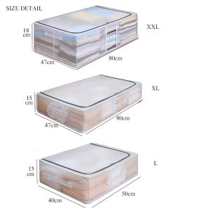 30L/56L Collapsible Underbed Organizer Quilt Clothes Storage Box Lingerie Toys Books Snacks Management Large Capacity Closet Organizer