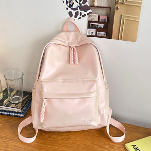 School bag for female college students for leisure travel PU Soft leather backpack for high school students stylish large-capacity casual laptop backpack