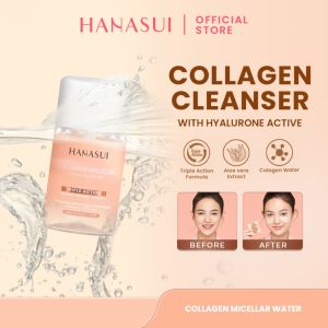 HANASUI COLLAGEN  MICELLAR CLEANSING WATER 100ML- Pembersih Wajah Tanpa Dibilas - Melembabkan - Membersihkan Sisa make Up dan Debu - Meenyegarkan - Hanasui -ginal - Ken Herbal