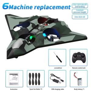 Remote Control Foam Glider Quadcopter Children Fighter Model Airplane Boys Toy Indoor Feature Handheld Controller