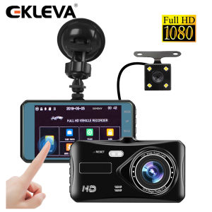Ekleva ống kính kép Dash Cam 4-Inch Cảm Ứng Màn hình Xe Hơi Đầu ghi video Đầy Đủ HD 1080P G Cảm Biến Dashcam Với chiếu hậu Bãi Đậu Xe camera lùi