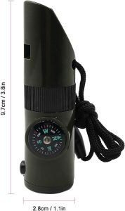 Chill Journey Whistle Multi function Compass Thermometer light Survival Emergency Wisel hidup hutan