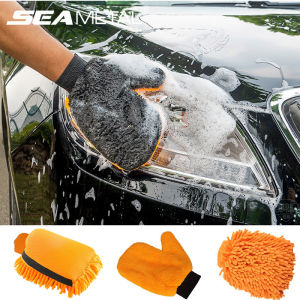 Car Wash Glove Coral Mitt Soft Auto Cleaning Brush Duster Anti-scratch Gloves Double-Side Use Car Detailing