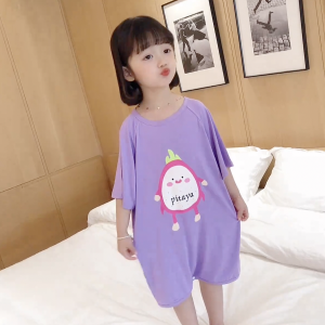 kyiibaby Girls Modal nightdress summer cotton home clothes thin air conditioning baby pajamas kybb064