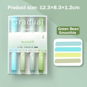 4PCS Candy Color Gradient Highlighters Lager capacity highlighter Student Marker School Stationery