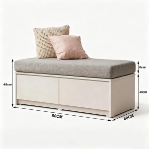 THEATT Drawer Storage Bench Entryway Storage Stool Padded Bench Leisure Stool Shoe Changing Bench