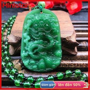 Ministar Fashion Chinese Ethnic Style Hand-Carved Dragon Pendant Necklace Amulet Women Mans Lucky Jewelry Gift