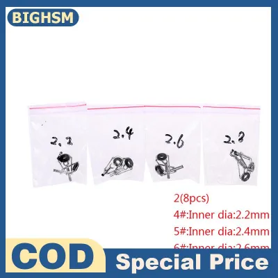 BIGHSM 8pcs Stainless Steel Fishing Rod Tip Ring Eye Guide with Ring Repair Kit 3 Styles for Enthusiast Outdoor Fishing Supplies