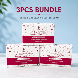 3pcs Bundle Cutis Porcelana Peeling Soap with Activated Charcoal