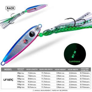 OWNNEW Móc đôi Mồi câu cá biển Sáng chói Lắc chậm Mồi giả câu cá ngừ Hiệu quả 1 cái Mồi câu dạng váy mực Biển sâu