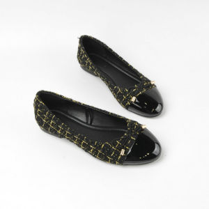 Ielgy 2025 mũi tròn giày đơn Giày bệt nữ kẻ sọc thoải mái