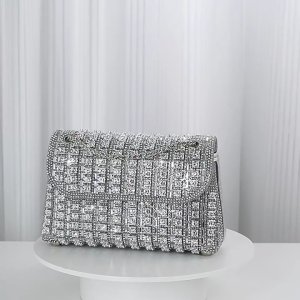 สตรีแวววาววิบวับ Rhinestones กระเป๋าคลัทช์กระเป๋าสะพายไหล่สายโซ่กระเป๋าถืองานกลางคืนสำหรับปาร์ตี้งานแต่งงานงานพรอมค็อกเทล