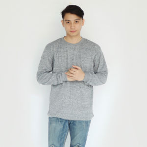 Noveli wear Kaos Polos Kerah Bulat Pria Lengan Panjang Twist Misty | Kaos Oblong Polos