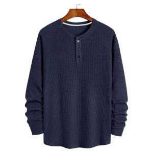 KNIT WAFFLE KAOS KANCING SANGHAI PRIA LENGAN PANJANG TERBARU/BAHAN WAFFLE PREMIUM