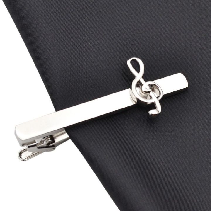 Vintage Fashion Men Tie Clip Musical Note Silver Color Necktie Clips ...
