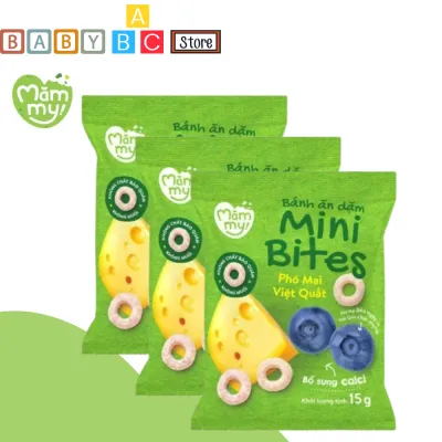 Combo 5 Túi Bánh Ăn Dặm Cho Bé Mini Bites Mămmy Siêu Mềm Xốp Dễ Tan Bổ Sung Canxi Túi 15g