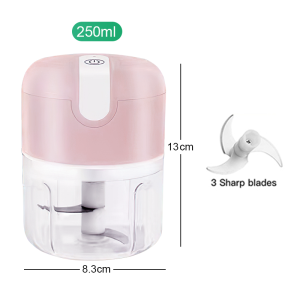 FYBEE 250Ml 100Ml Food Processor Wireless Electric Garlic Chopper Garlic Crusher Meat Grinder Mini Vegetable Chili Crusher Kitchen Tools Processor ﻿