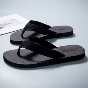 Qiaoyuluo phong cách bãi biển Flip-flops với thoải mái EVA duy nhất và dây đai bằng vải bố