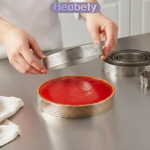 Heabety Thép không gỉ Mousse bánh khuôn chịu nhiệt đục lỗ Vòng Tart Cookie bánh ngọt Vòng tròn cắt khuôn dụng cụ nướng bánh