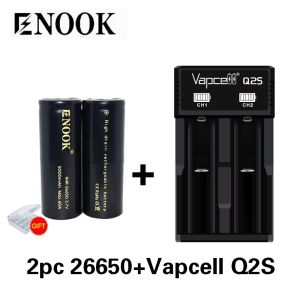 2pcs Legit Enook 3.7V 26650(5000mah)/ Vapecell Q2 Vape Charger