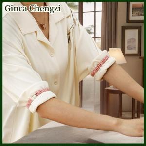 Ginca 1คู่แฟชั่นเสื้อเชิ้ตรัดแขนแหวนติดแขนเสื้อสายรัดข้อมือป้องกันการลื่นสายรัดข้อมือเข็มขัดรัดยืดหยุ่นสำหรับสุภาพสตรี