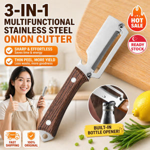 [3-In-1 Multi-Function] Stainless Steel Onion Garlic Vegetable Cutter Chopper