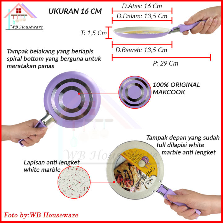 MAKCOOK%20Wajan%20Teflon%20/%20Wajan%20Gagang%20/%20Crepes%20pan%20/%20crepes%20maker%20/%20telfon%20crepes%20White%20Lavender%2016cm%20-%20Image%204