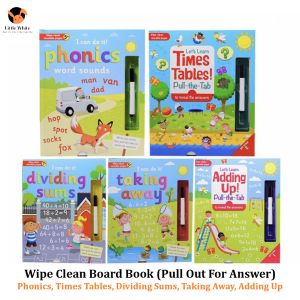 Wipe Clean Board Book Counting Phonics Maths Early Learning Pre-school First Book