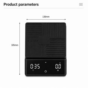 3kg/0.1g Rechargeable Coffee Electronic Scale Digital LED Display Kitchen Scales Auto Timing