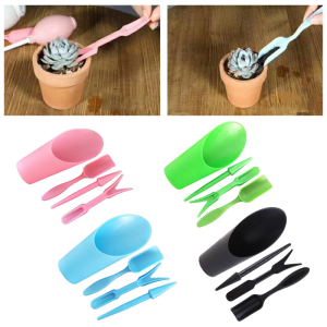 4Pcs Garden Planter Kit DIY Sowing Shovel Scoop Bucket Spoon Succulents Seedlings Tool Bonsai Fertilizer Drilling Device