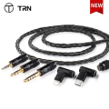 TRN T2 PRO 16 Core Silver Plated Copper Upgrade Cable For IEM Earphone Modular Kabel Sweppable. 