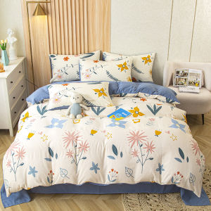 SUNLIGHT HOME Cotton Linen Quilt CoverFloral Duvet Cover 20 ColorsBreathable Quilt Case