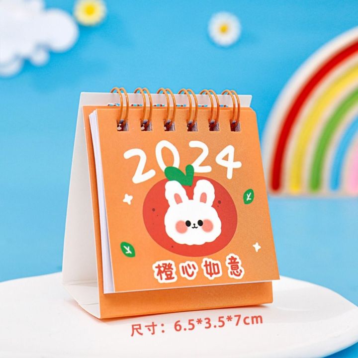 CHUI746 Fruit 2024 Calendar Mini Cute Mini Desktop Calendar Portable