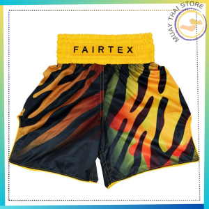 Fairtex BT2002 - Yellow/Black TigerMuay Thai Boxing Trunks