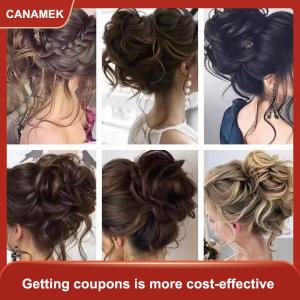 【CANAMEK】 Tổng hợp xoăn Bun lộn xộn Claw chignon Clip đàn hồi tóc scrunchies hairpieces Donut updo tóc miếng đối với phụ nữ