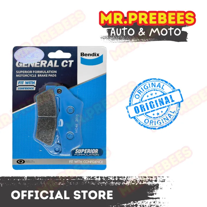 BENDIX MD46 Brake Pads for Wind, FZ16, SZ16, Rouser 135/NS150/NS160/180 ...