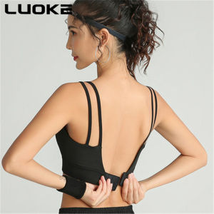 Luoke Sports Bra Women Gather Shockproof Running Beauty Back Bra