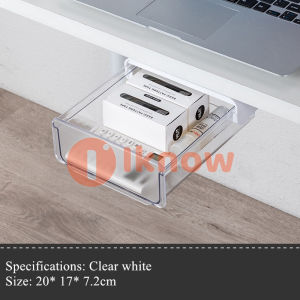 Under Desk Drawer Self Adhesive Magnetic Slide Out Desk Storage Drawer Black Free Punch Storage Tray for Home Office Bedroom School Kitchen