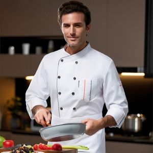 Chef Uniform For Men/Women Long Sleeve/Short Sleeves Oilproof Cotton Breathable Chef Apparel Kitchen Restaurant Coffee Shop Uniform