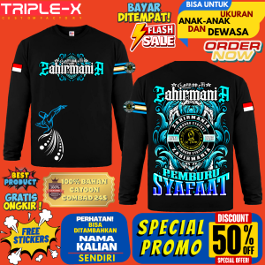 KAOS ZAHIRMANIA LENGAN PANJANG UKURAN ANAK DAN DEWASA"FREE STIKER"