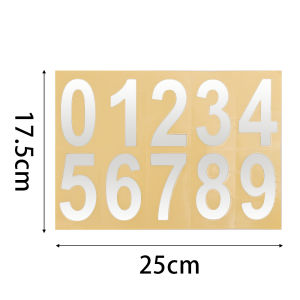 【WOKEN】2PCS Car Motorcycle License Plate Digital Reflective Sticker PVC Waterproof Night Driving Safety Reflective Vinyl Sticker Decoration