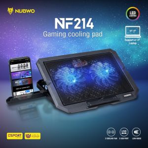 ร้านแนะนำ Nubwo Gameing Cooler Pad NF214 ฐานพัดลมระบายความร้อนโน๊ตบุ๊ค (2 Fan) มีที่วางโทรศัพท์ รับประกัน 1ปี ศูนย์ไทย