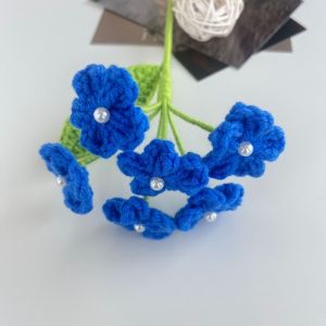 MINIAT Hand-woven Crochet Flowers a Bundle of 6 Flowers Artificial Handmade Bouquet Creative Finished Product Knit Fake Flowers Party Wedding