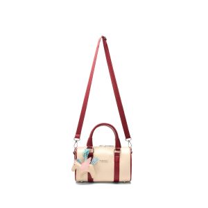 Túi đeo chéo da NATOLI túi trống mini da chống nước nhiều ngăn thời trang BST Trendy Bowling Bag T37