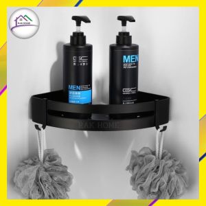 ชั้นวางมุมหนัง ชั้นวางบ้าน ชั้นวางเปียกในห้องน้ำ ชั้นวางอเนกประสงค์ ชั้นวางอลูมิเนียมสีดำอบเคลือบ 5 ชั้น ไม่เป็นสนิม