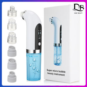 Dearbeauty Electric Small Bubble Blackhead Remover USB Rechargeable Vacuum Suction Water Cycle Pore Cleaner Acne Pimple Black Head Extractor Blackhead Removal Facial Cleaner Tool Face Skin Care Tools