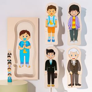 Bằng gỗ con người tăng trưởng câu đố cho trẻ em đồ chơi giáo dục cho tập trung trí thông minh & tư duy logic tương tác Playhouse Quà Tặng
